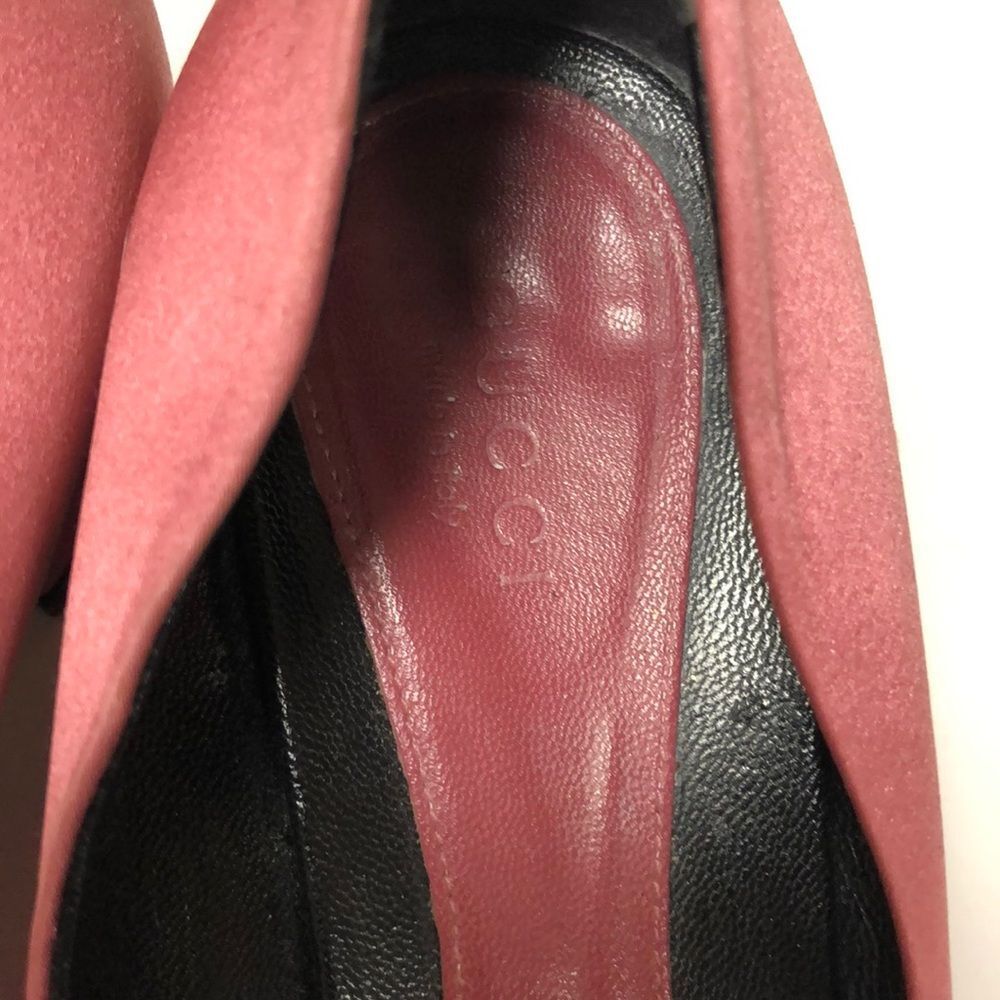 Vintage Gucci Pink Rose Satin Ballerina size 7B - Picture 8 of 8